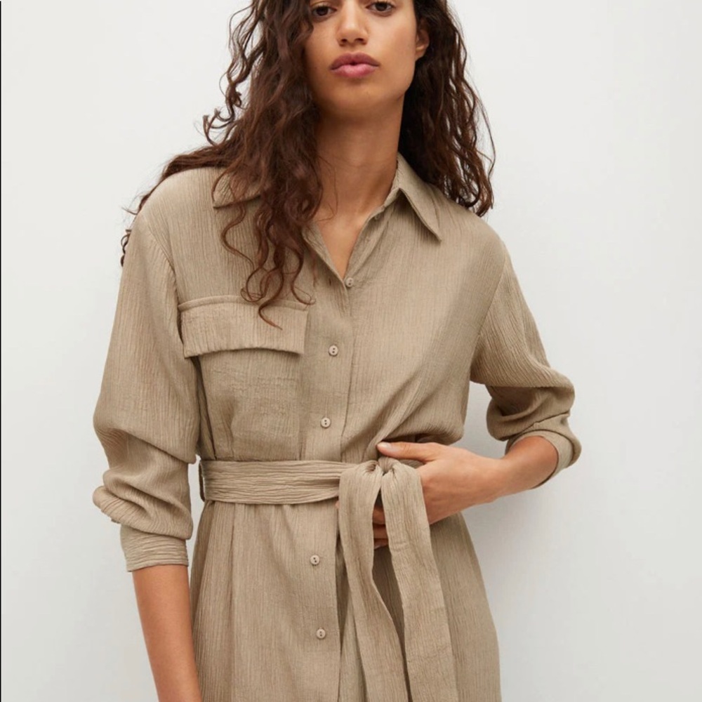 Shirt textured dress MANGO